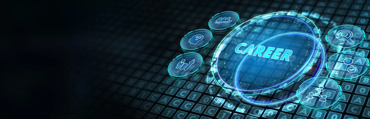 Huber Advanced Material Career Graphic with icons around it and the word career in the middle of a circle